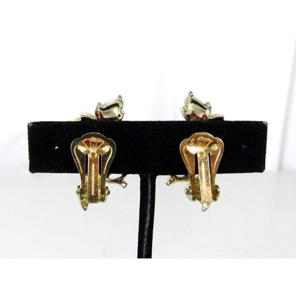 Coventry Plain and Fancy Earrings Sarah Coventry Signed SC Gold and Silver Tone - Picture 4 of 8